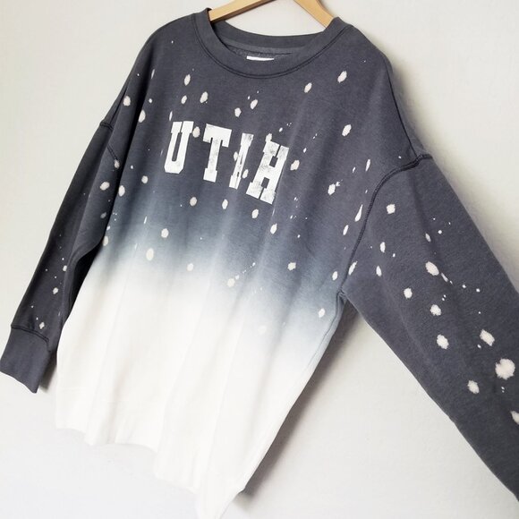 NEW Maurices Utah Tie Dye Ombre Sweatshirt Women Plus Size 0X Blue/Off White $40 - Picture 3 of 14